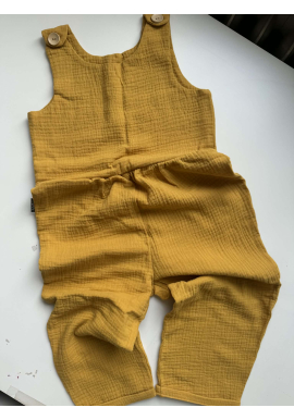 Mušelínový overal horčica